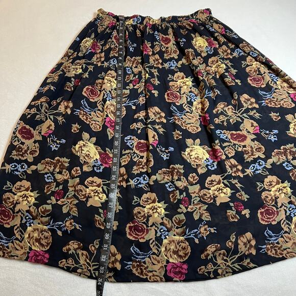 Sag Harbor Pull On Floral Print A-Line Maxi Skirt Size L Boho Festival Colorful - Picture 7 of 10